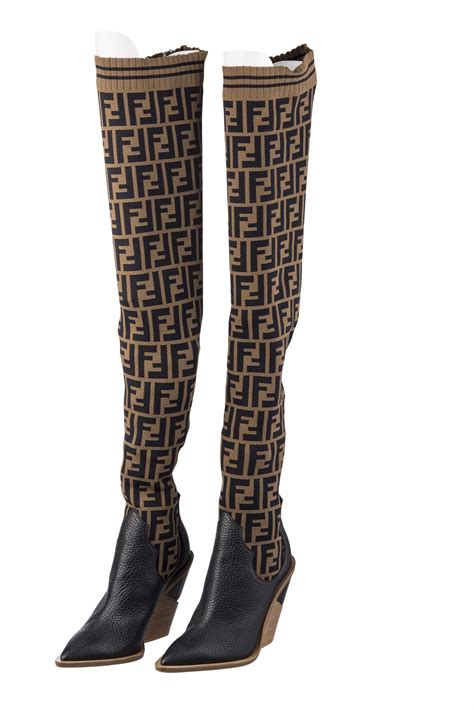 fendi over the knee boots sale|Fendi knee high patent boots.